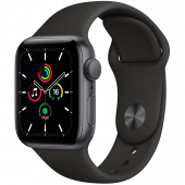 Apple Watch SE GPS 44mm Space Gray Aluminum Case w. Black Sport B. (MYDT2)(Open_Box)