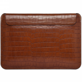 WIWU Skin Croco Geniunie Leather Sleeve Series for MacBook 14" [2021], Brown
