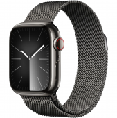Apple Watch Series 9 GPS + Cellular 45mm Graphite S. Steel Case w. Graphite Milanese Loop (MRMX3)