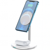 WIWU Station Wireless Charger 2-in-1 15W with MagSafe, White (Wi-W019)