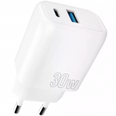 Proove Silicone Power Plus 30W Type-C + USB, White