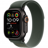 Apple Watch Ultra 2 GPS + Cellular 49mm Black Titanium Case with Green Trail Loop - S/M (MYQ33)