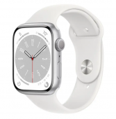 Б/У Apple Watch Series 8 GPS 45mm Silver Aluminum Case with White S. Band (MP6N3)