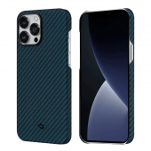 Pitaka MagEZ Case 2 for iPhone 13 Pro, Twill Black/Blue (KI1308PM)