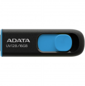 Flash ADATA USB 3.2 UV128 16Gb Black/Blue (AUV128-16G-RBE)