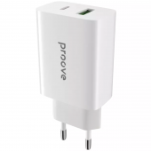 Proove Rapid 20W Adapter (Type C + USB), White