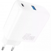 Proove Silicone Power 45W Type C + USB, White