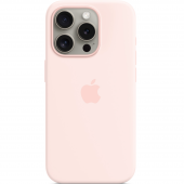 Apple Silicone Case with MagSafe for iPhone 15 Pro, Light Pink (HC)