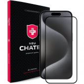 NEU Chatel Corning Gorilla Glass with Mesh for iPhone 15 Pro Max Front, Black