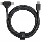 Native Union Belt Cable Universal USB-C to USB-C/Lightning 1.5 m, Cosmos Black  (BELT-CCL-COS-NP)