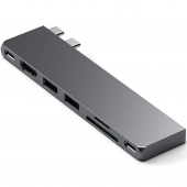Satechi Aluminum USB-C Pro Hub Slim Adapter, Space Gray (ST-HUCPHSM)