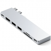 Satechi Aluminum USB-C Pro Hub Slim Adapter, Silver (ST-HUCPHSS)