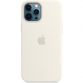 Apple Silicone Case with MagSafe for iPhone 12 Pro Max, White (MHLE3)
