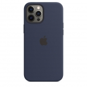 Apple Silicone Case with MagSafe for iPhone 12 Pro Max, Deep Navy 1:1