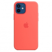 Apple Silicone Case with MagSafe for iPhone 12/12 Pro, Pink Citrus 1:1