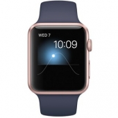 Часы Apple Watch Series 2 42mm Rose Gold Aluminum Case with Midnight Blue Sport Band (MNPL2)