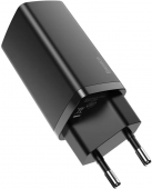 Baseus GaN 2 Lite Quick Charger 65W (Type C + USB), Black