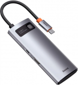 Baseus 5in1 Metal Gleam 5-Port Type-C HUB Adapter Type-C to USB3.0*3, PD*1, HDMI Gray