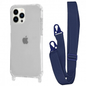 WAVE Clear Case with Strap iPhone 14 Pro, Midnight Blue