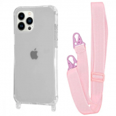 WAVE Clear Case with Strap iPhone 13 Pro, Pink Sand