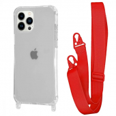 WAVE Clear Case with Strap iPhone 15 Pro Max, Red