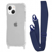 WAVE Clear Case with Strap iPhone 15, Midnight Blue