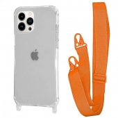 WAVE Clear Case with Strap iPhone 15 Pro Max, Orange
