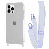 WAVE Clear Case with Strap iPhone 14 Pro, Light Purple