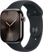 Watch Series 10 GPS + Cellular 46mm Slate Titanium Case w. Black Sport Band - M/L (MWYE3)