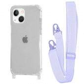 WAVE Clear Case with Strap iPhone 15, Light Purple