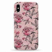 Pump Plastic Fantastic Case for iPhone X/XS Pink Pionies