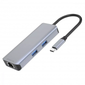 Proove Iron Link 6 in 1 (2*USB3.0 + SD/TF + RJ45 + HDMI), Silver