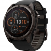 Garmin Fenix 8 51mm Solar Sapphire Carbon Gray DLC Titanium w. Black/Pebble Gray S. Band (010-02907-10/11/7)