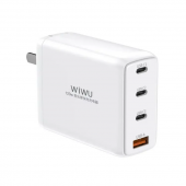 WIWU 4in1 Mini GaN Charger Series 3xType-C+USB 120W, White