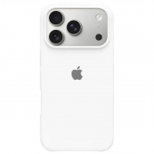 Apple Silicone Case with MagSafe + Sensor Button for iPhone 17 Pro, White (HC)