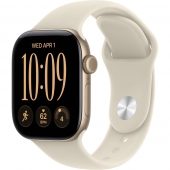 Apple Watch Series 12 GPS 46mm Light Gold Aluminum Case with Sand Sport Band M/L (MJEP4)
