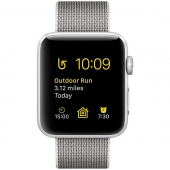 Часы Apple Watch Series 2 42mm Silver Aluminum Case with Pearl Woven Nylon Band (MNPK2)
