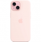 Apple Silicone Case with MagSafe for iPhone 15, Light Pink (HC)