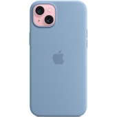 Apple Silicone Case with MagSafe for iPhone 15 Plus, Winter Blue (MT193)