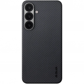 Pitaka Ultra-Slim Case Classic Twill 600D for Samsung Galaxy S25 Plus, Black/Grey (KS2501S)