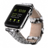 Melkco Premium Leather Strap (White Snake Skin Pattern) for Apple Watch 42/44/45mm (APIW42LSST1WESK)