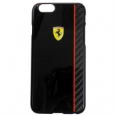 Ferrari Scuderia Hard Case Black Glossy & Real Carbon Fiber Plate for iPhone 6/6S (FECBSHCP6BK)