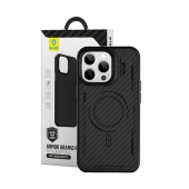 Blueo Punk Armor Magnetic Aramid Fiber Phone Case with MagSafe for iPhone 14 Pro Max, Black