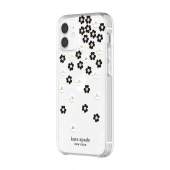 Kate Spade New York Protective Hardshell Case for iPhone 12 Mini, Scattered Flowers Black (KSIPH-151-SFLBW)
