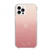 Kate Spade New York Protecite Hardshell Case for iPhone 12/12 Pro, Glitter Ombre Sunset Pink (KSIPH-153-GLOSN)