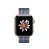 Часы Apple Watch Series 2 38mm Rose Gold Aluminum Case with Light Pink/Midnight Blue Woven Nylon Band (MNP02)