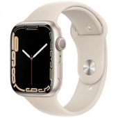 Apple Watch Series 7 GPS 45mm Starlight Aluminum Case w. Starlight Sport Band (MKN63, MKNP3+MKUU3) (Open Box)