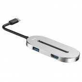 Baseus O HUB Type-C Multi-function Converter, Silver (CABOOK-0S)
