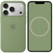 Apple Silicone Case with MagSafe + Sensor Button for iPhone 17 Pro Max, Light Moss (HC)