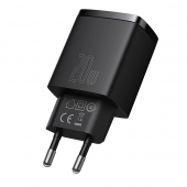 Baseus Compact Quick Charger 20W QC+PD(Type C+USB), Black